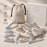 OEM ODM Outil de massage Gua Sha en acier inoxydable 304, peigne de soin du visage anti-âge, lifting du visage, fonction musicale, fait main