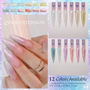 Gel de modelage pour nail art Mason, 12 couleurs nacrées, non toxique, longue durée, paillettes françaises, séchage LED, en flacon - Product Image 2