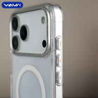 VAWI B349 Coque transparente étincelante avec cadre d'objectif incrusté de diamants pour iPhone 17 Pro Max, coque antichoc pour 17 Pro Air