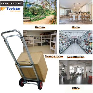 Carretilla de Mano Plegable, Carro de Aluminio con Capacidad de 80 kg, Carretilla, Carro de Equipaje Portátil para Compras y Mudanzas - Product Image 4