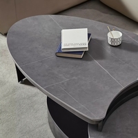 Nouvelle Table Basse Créative Irrégulière en Pierre Frittée, Design Minimaliste Moderne et Luxe Léger 2026 pour Salon