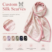 Écharpe en Soie Personnalisée de Luxe 100% Soie de Mûrier Style Signature pour Femme Vente en Gros Cadeau Tendance Élégant Chic et Raffiné