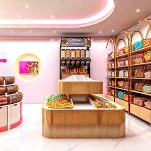Muebles Decorativos Coloridos para Tienda de Dulces, Mostrador para Tienda de Golosinas, Diseño Interior Personalizado para Tienda de Dulces - Product Image 4