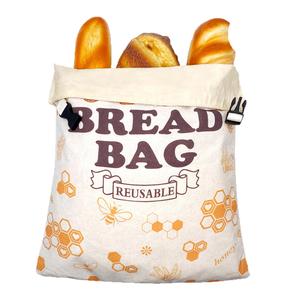 Sacs à pain réutilisables en coton et lin non blanchis, écologiques, pour kit de cuisine au levain - 13x17 pouces, stockage alimentaire naturel - Product Image 3