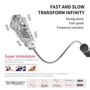 Hete Aanbieding Transparante Silicagel Zuigende Vibrerende Aircraft Cup Masturbator voor Mannelijke Masturbatiemachines - Product Image 5