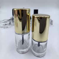 Vente en gros de flacons d'huile à ongles en verre de 15 ml avec logo personnalisé, bouchon à pinceau, impression sérigraphique pour salon de manucure