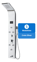 Colonne de douche multifonctionnelle en acier inoxydable, panneau mural, robinets thermostatiques, pomme de douche carrée à effet pluie, vente en gros