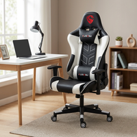 Chaise de jeu ALINUNU avec logo personnalisé en PVC, accoudoirs 2D, pour la maison, le bureau, chaise de bureau ergonomique pivotante pour le jeu
