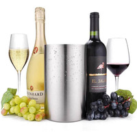 Bacs à boissons modernes en métal Grand seau à glace à double paroi en acier inoxydable pour la fête, la vodka, le champagne, la bière et le vin