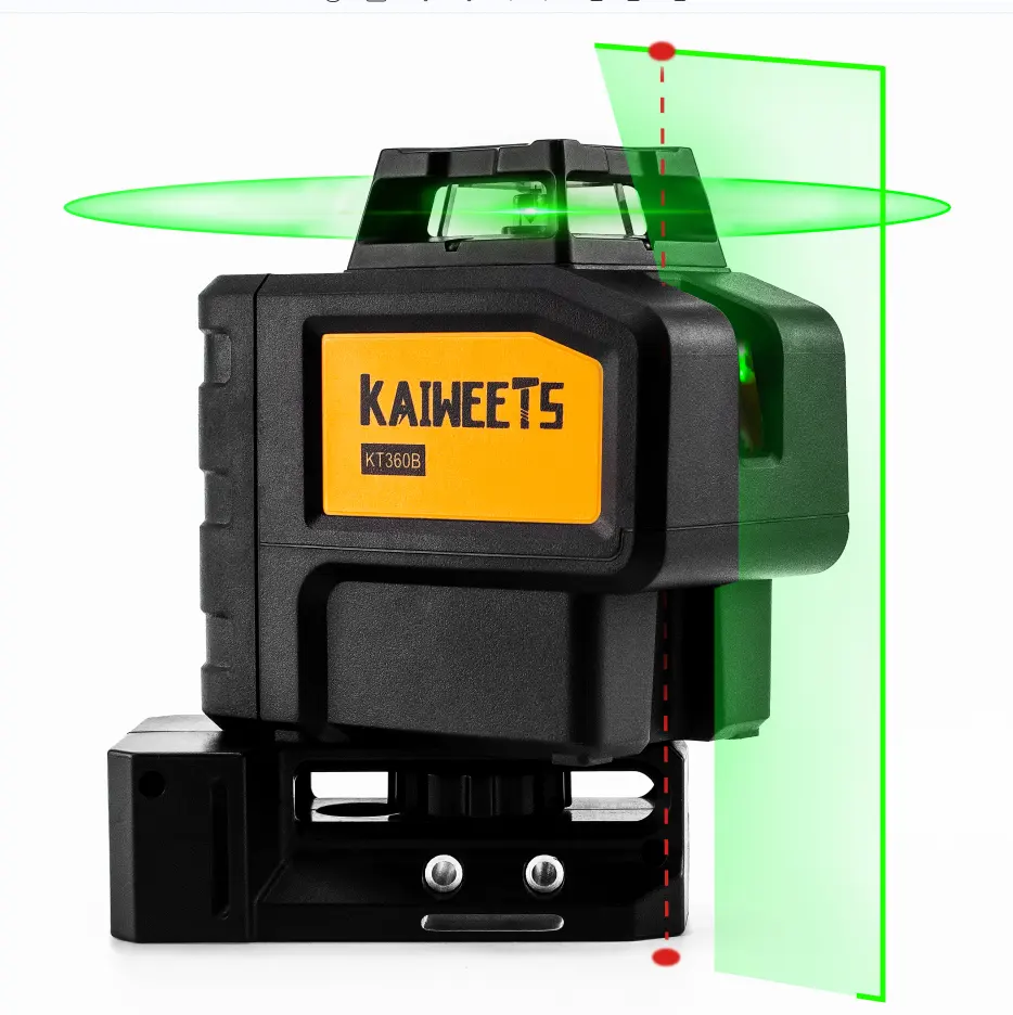 KAIWEETS-Nivel láser verde autonivelante, línea láser 360 con 2 puntos de plomada, nivel láser de construcción
