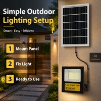 Projecteur solaire LED extérieur super lumineux, à économie d'énergie, étanche IP67, 30w 60w 100w 200w 300w 400w