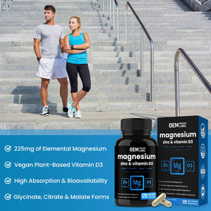 Complément de magnésium, zinc et vitamine D3 à absorption élevée OEM/ODM, capsules végétaliennes pour le soutien des os, du cœur, du système immunitaire, des muscles et des nerfs - Product Image 4
