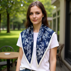 Sciarpa triangolare multifunzionale 135*60 cm con stampa floreale per donna, accessorio di moda - Product Image 2