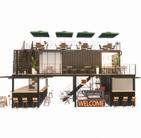 Maisons préfabriquées modulaires modernes à construction rapide en conteneurs de 20 et 40 pieds, à double étage, avec salles de bain, cuisines et bar à domicile