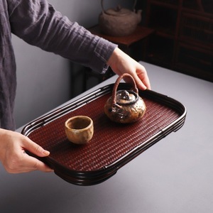 Bamboo <b>Tea</b> <b>Tray</b> Solid Purple Bamboo Material Household Serving <b>Tray</b> For <b>Tea</b> Set Storage - Product Image 1