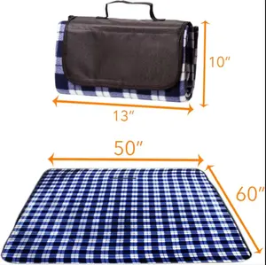 Polyester printing polar fleece outdoor picnic blanket bag Waterproof Custom Hiking Camping Beach fold up Travel Blanket Mat
