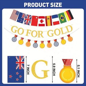 Vente en gros de bannières de décoration personnalisées de haute qualité pour tous les sports du monde entier, drapeau en ficelle 14x21cm - Product Image 3