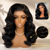 Perruque en cheveux humains de qualité vietnamienne, boucles élastiques rebondissantes, noir naturel, tissée à la main, avec dentelle frontale, pour femmes, vente en gros d'usine
