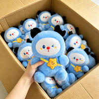 Peluche Panda Bleu à Capuche de 8 Pouces Personnalisée OEM ODM, Vente en Gros Usine, Cadeau d'Anniversaire, Cadeau Promotionnel, Commande en Gros, Présentoir de Détail