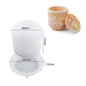 DM776 Style nordique Silicone Vase moule ciment inspiré Pot de fleur pour béton bougie bocaux couvercle Injection plastique coupe inclus - Product Image 2