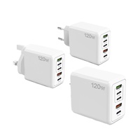 Pengisi Daya Ponsel 120W 16W Standar Eropa, Amerika, dan Inggris Kepala Pengisian Multi-port Adaptor Peralatan Rumah Tangga Kecil