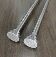 Barre de rideau de douche à ressort en acier inoxydable, barre de rideau de douche réglable barre de rideau télescopique en métal pour salle de bains