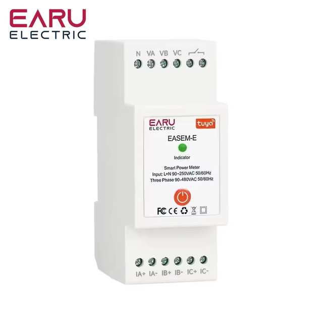WiFi Smart Three Phase AC90-480V Bi-Directional Measurement Power Energy Meter Monitor With 3PCS CT Clamps Switch Relay EASEM-E