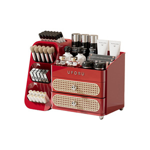 Boîte de rangement cosmétique Uforu avec tiroirs, organiseur de maquillage en plastique pour la coiffeuse, rangement pour soins de la peau et rouges à lèvres - Product Image 3
