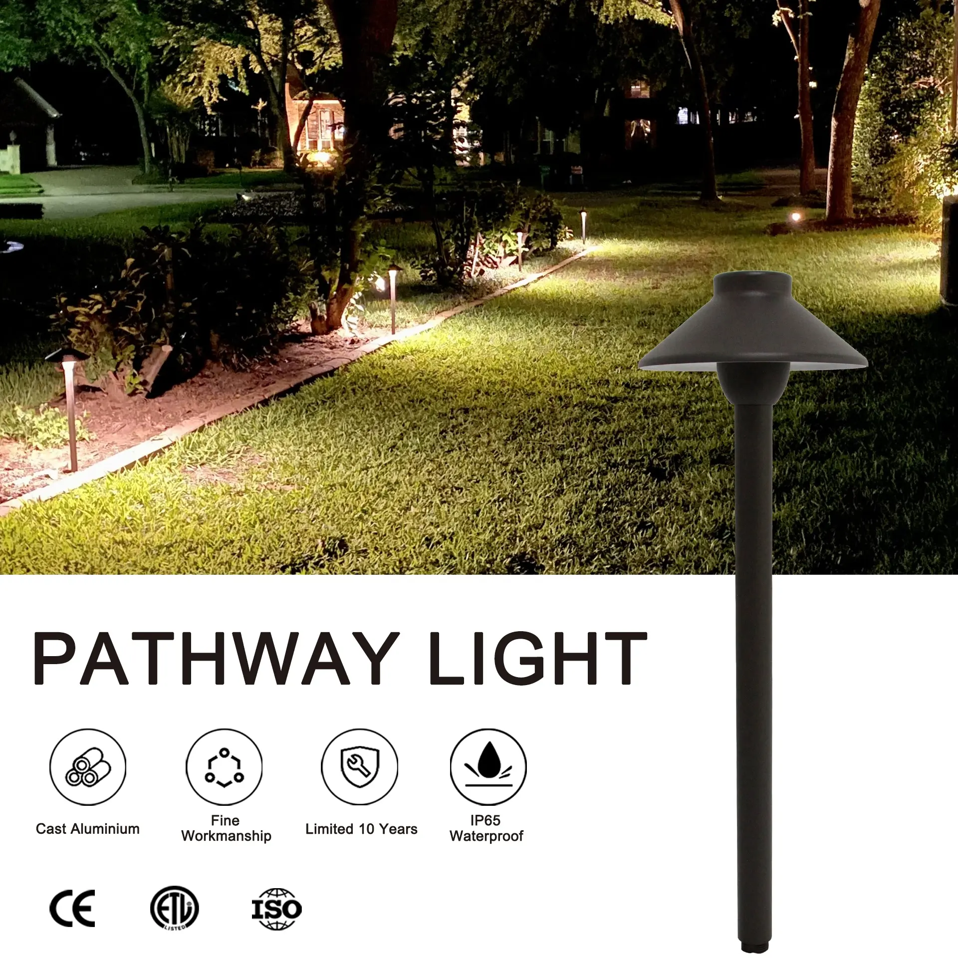 Radar Gegoten Aluminium Led Licht Voor Tuin Eclairage Laagspanning 12V Ac/Dc Pad Licht Met 12 15 18 Inch Pole