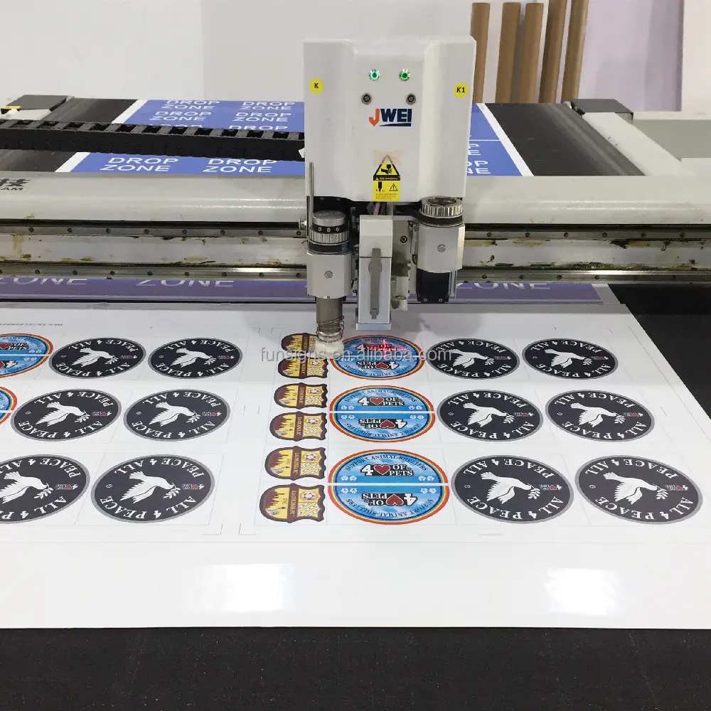 Stiker Vinil PVC Tahan Air Perekat Logo Perusahaan Die Cut Iklan Merek Tahan UV Kustom