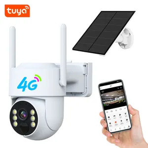 Caméra solaire Tuya exclusive 4g carte sim 4MP détection de mouvement avec vision stable pour la vente en gros d'usine en plein air