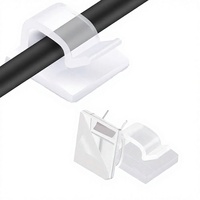 60 Pièces de Supports de Câbles Auto-Adhésifs Transparents en Plastique, Clips de Fixation pour Câbles de Bureau, Serre-Câbles, Organisateur de Gestion des Câbles