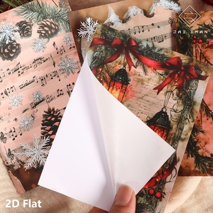 JAI IMAN 24 Blatt Individuelle Weihnachtsmusik Selbstklebende Hintergrund-Aufkleber Viktorianische Scrapbook-Sticker - Product Image 2