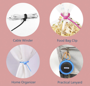 YDS سيليكون كابل العلاقات منظم الحبل التفاف قابلة لإعادة الاستخدام سلك قابل للغسل إدارة شكل قلب مرن شاحن كابل العلاقات حزام - Product Image 4
