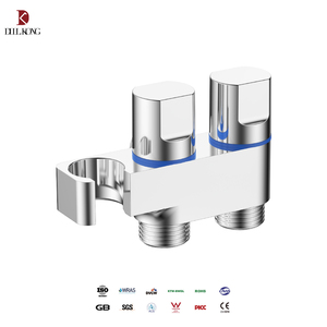 G1/2 Double Control Angle Valve 1 in 2 Out <strong>Brass</strong> Shower Bath <strong>Bidet</strong> <strong>Sprayer</strong> Valve with Ceramic Cartridge - Product Image 2