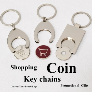 Wholesale Embossing Enamel Promotion Souvenir Keychain Personalized <b>Custom</b> Shopping Coin Logo Sublimation Soft Metal Key Chains - Product Image 2