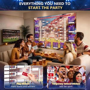 ป้ายพิมพ์ลายสำหรับ<span class=keywords><strong>ทำนาย</strong></span>ผลการแข่งขัน<span class=keywords><strong>ฟุตบอล</strong></span><span class=keywords><strong>โลก</strong></span> 2026 ขนาด 2x3 ฟุต ผลิตจากโพลีเอสเตอร์แบบกำหนดเอง ทนทานต่อการซีดจาง เหมาะสำหรับการ<span class=keywords><strong>ทำนาย</strong></span>ผลการแข่งขัน - Product Image 5