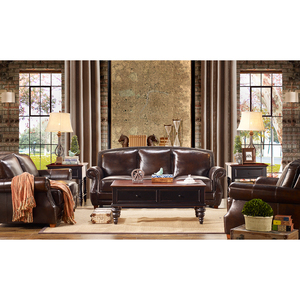 Thiết Kế Hiện Đại Thanh Lịch Da Bò Chesterfield Retro Mỹ Phong Cách Miếng Bọt Biển Gỗ Khung Sofa <span class=keywords><strong>Set</strong></span> Cho Phòng Khách Trang Trí Nội Thất Biệt Thự - Product Image 4
