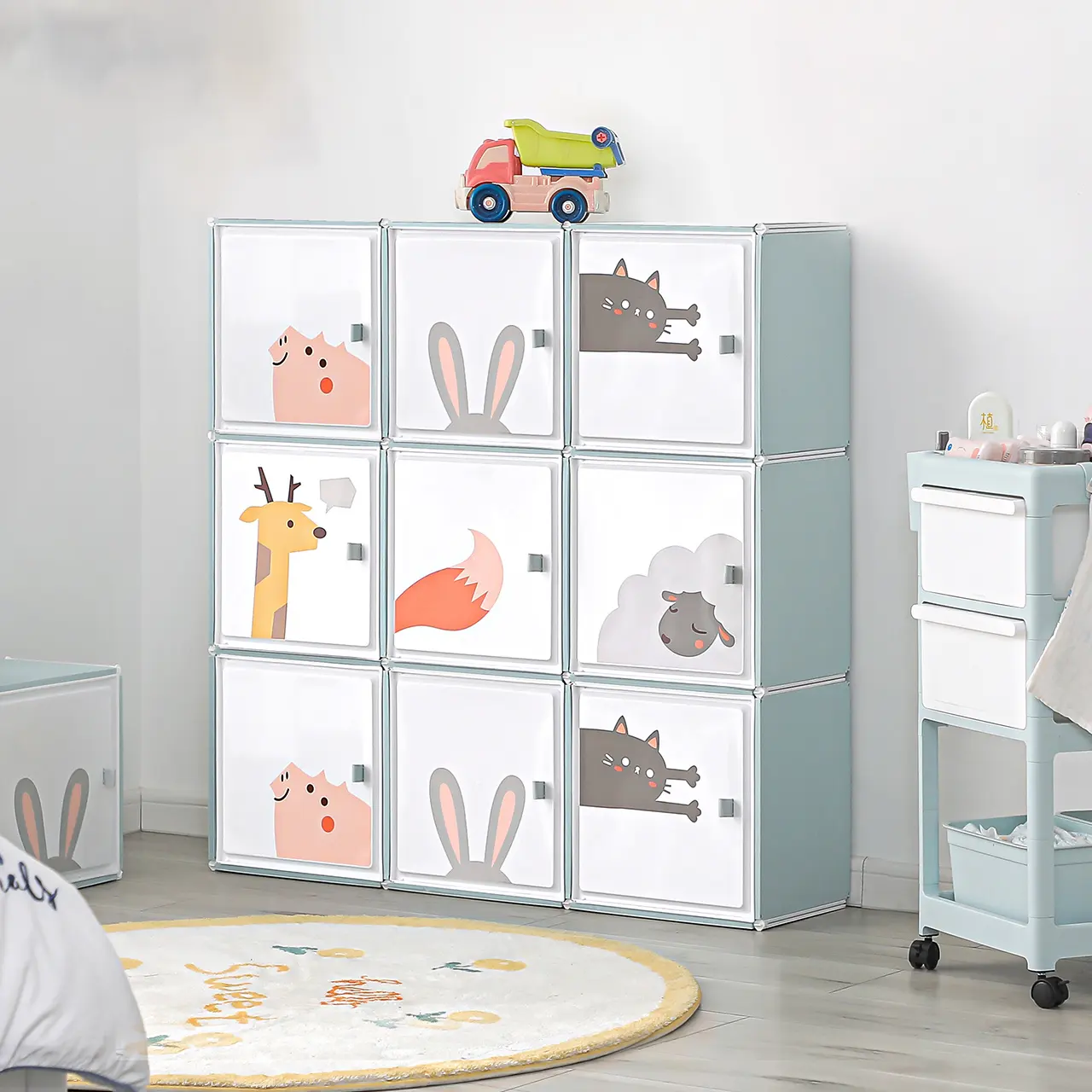 Pliante Portable Pas Cher Peint Outil Bébé Enfants Vêtements Penderie Armoire De Rangement