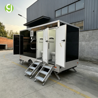 Cabine de toilettes portable Goeasy, remorque WC mobile avec 4 postes pour la planification urbaine et l'usage public