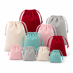 Wholesale Personalized Printed Logo Soft Velvet Jewelry Bag Factory Price <b>Drawstring</b> <b>Pouch</b> for Gift Packaging - Product Image 2