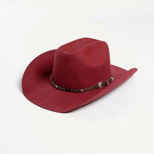 Men Women 100% Wool Cowboy Hats Wholesale Classic Sombrero Western Vintage Felt Pink Cowboy Hat - Product Image 4