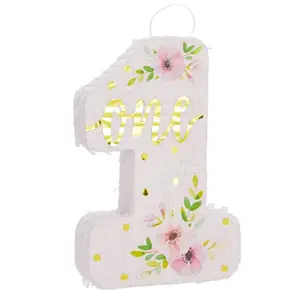 PAFU-minipiñata Digital para niños, primer cumpleaños, Número 1, decoración