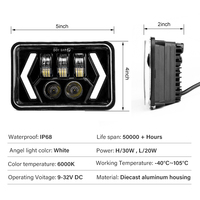 RCJ lumières LED 50W Hi/Lo Beam LED phares pour tout-terrain SUV camion LED lampe de travail voiture DRL LED feux de jour