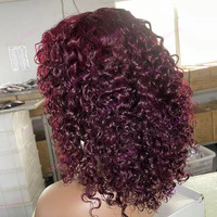 Perruque courte bob en cheveux Remy, ondulations naturelles, avec frange, dentelle HD transparente sans colle, noir naturel, entièrement fabriquée à la machine