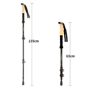 <span class=keywords><strong>Canne</strong></span> télescopique en aluminium avec <span class=keywords><strong>embout</strong></span> en acier, 3 sections réglables, 25-53 pouces, légère et durable, bâton de randonnée avec poignée droite, capacité de charge de 150 lb - Product Image 6