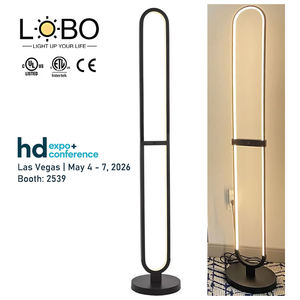 UL listing Hilton Homewood Suites โคมไฟตั้งพื้นสีดำด้านสำหรับห้องพักโรงแรมดีไซน์ร่วมสมัยพร้อมสวิตช์ - Product Image 1