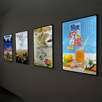 Boîte à lumière LED ultra-mince personnalisable, panneau de menu rectangulaire, fonction de suspension magnétique, affichage pour restaurant, magasin, centre commercial, utilisation professionnelle