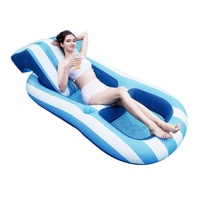 Fauteuil de relaxation gonflable noir pour adulte, canapé aquatique lumineux, siège en maille avec pare-soleil, lit flottant pour piscine, jouet aquatique en PVC