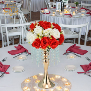 Bàn Đám Cưới Trung Tâm Hạt Rèm Hoa Đứng Trang Trí Pha Lê Vàng Kim Loại Hoa Đứng Đồ Trang Trí - Product Image 2